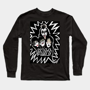 Kiss (band) the Starchild the Demon the Catman Spaceman Long Sleeve T-Shirt